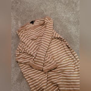 Lands' end brown striped sweater